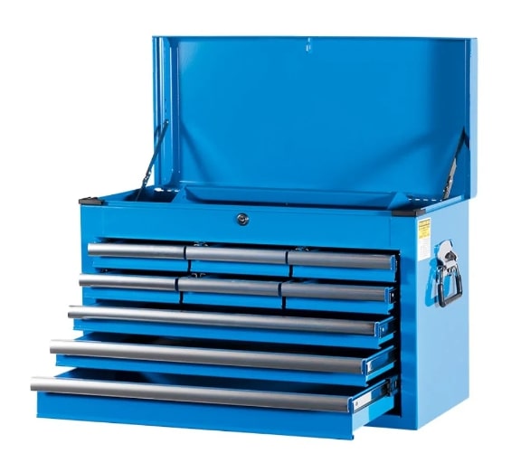 Tool Chest 27”, With Top Lid, 9 Drawers