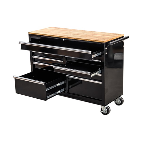 Roller Cabinet 46″, Wooden Top, 9 Drawers