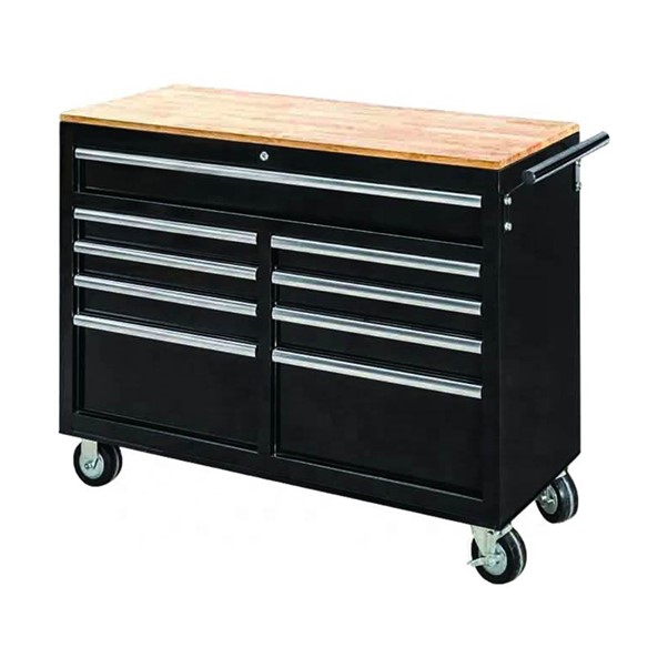 Roller Cabinet 46″, Wooden Top, 9 Drawers